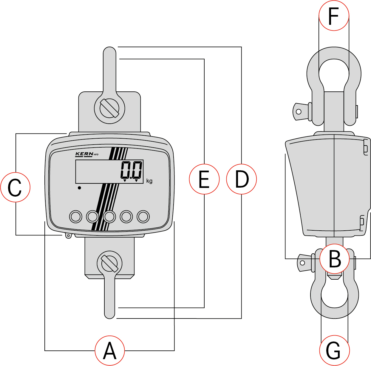 Kraanweegschaal KERN HFD 600K-1M - Afbeelding 4
