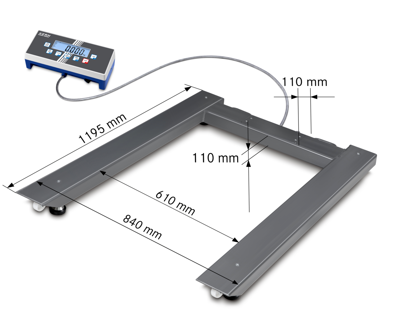 Palletweegschaal KERN UID 1500K-1DM - Afbeelding 2