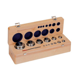 F2 Mass Standard - Knob Weights With Adjustment Chamber, Set (1 mg - 200 g), Wooden Box